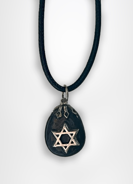 Galilee gift pebble stone pendant designed with star of david