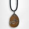 Holy land gift Sea of Galilee pebble stone pendant designed with a dove