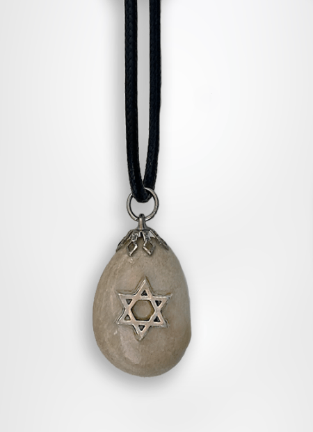 christian souvenir Sea of Galilee pebble stone pendant designed with star of david