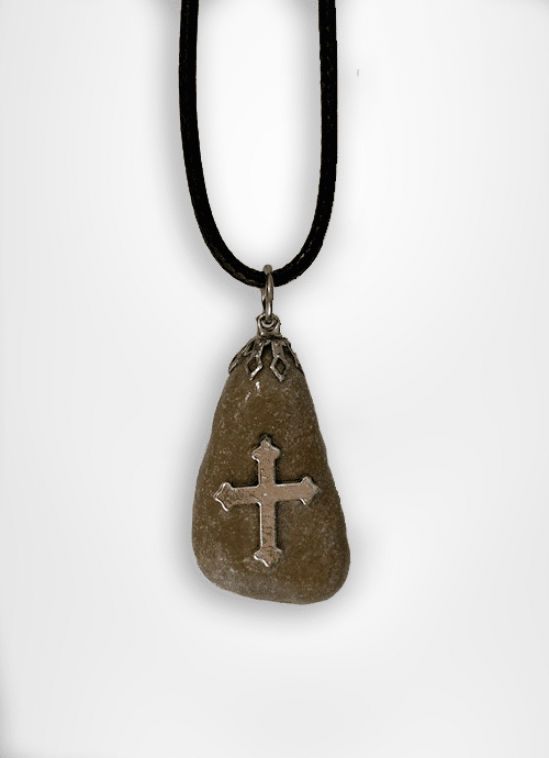 silver cross galilee pebble stone